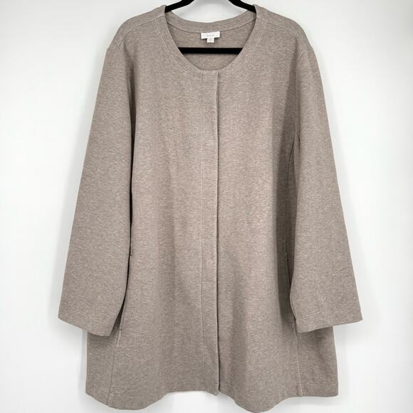 J. Jill Jackets & Blazers - Pure Jill Longline‎ Hidden Snap Front Knit Jacket Relaxed Fit Size 3X